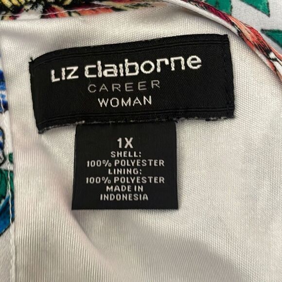 Liz Claiborne Floral Print Bubble Hem Tank Top sz 1X - Picture 7 of 10